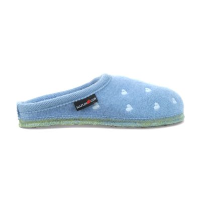 Haflinger Unisex Hearts Powder Blue Slippers