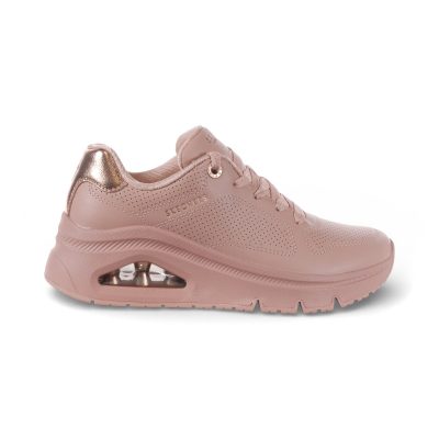 Skechers Women's Premium Leather UNO Icon - Idolized Air Blush Sneakers 177767.BLSH