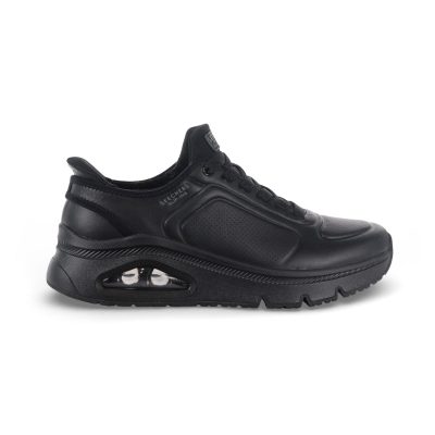 Baskets Skechers Uno Icon en cuir pour femme - Modèle Idolized noir 183232.BBK