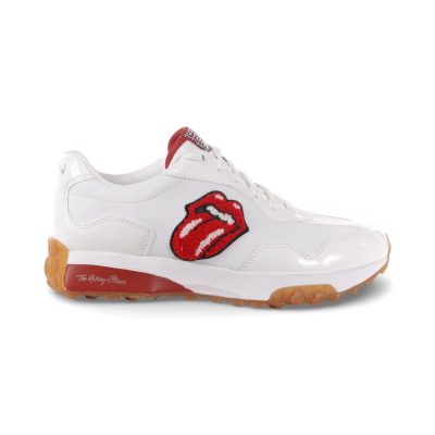 Skechers x Rolling Stones Women's Upper Cut Neo Jogger - RS Lick White Sneakers 177687.WHT
