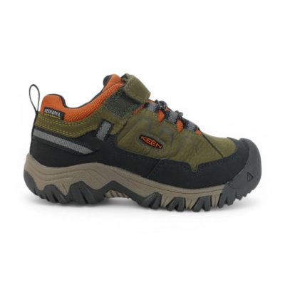 Keen Little Kids Targhee IV Dark Olive/Gold Flame WP Shoes 1029614