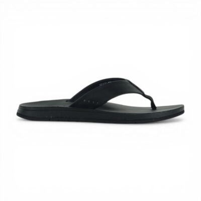 Reef Men's Ojai Classic Black Leather Slides CJ6247