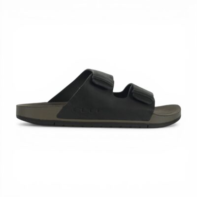 Reef Men's Ojai Two Bar Brown Leather Slides CJ5525