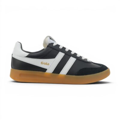 Gola Women's Cyclone Leather Black/White/Gum Sneakers CLB743BH