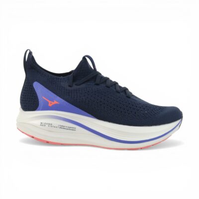 Chaussures de course Mizuno Neo Vista 2 pour femmes, bleu baryton/corail éclatant, référence 411540.5S19