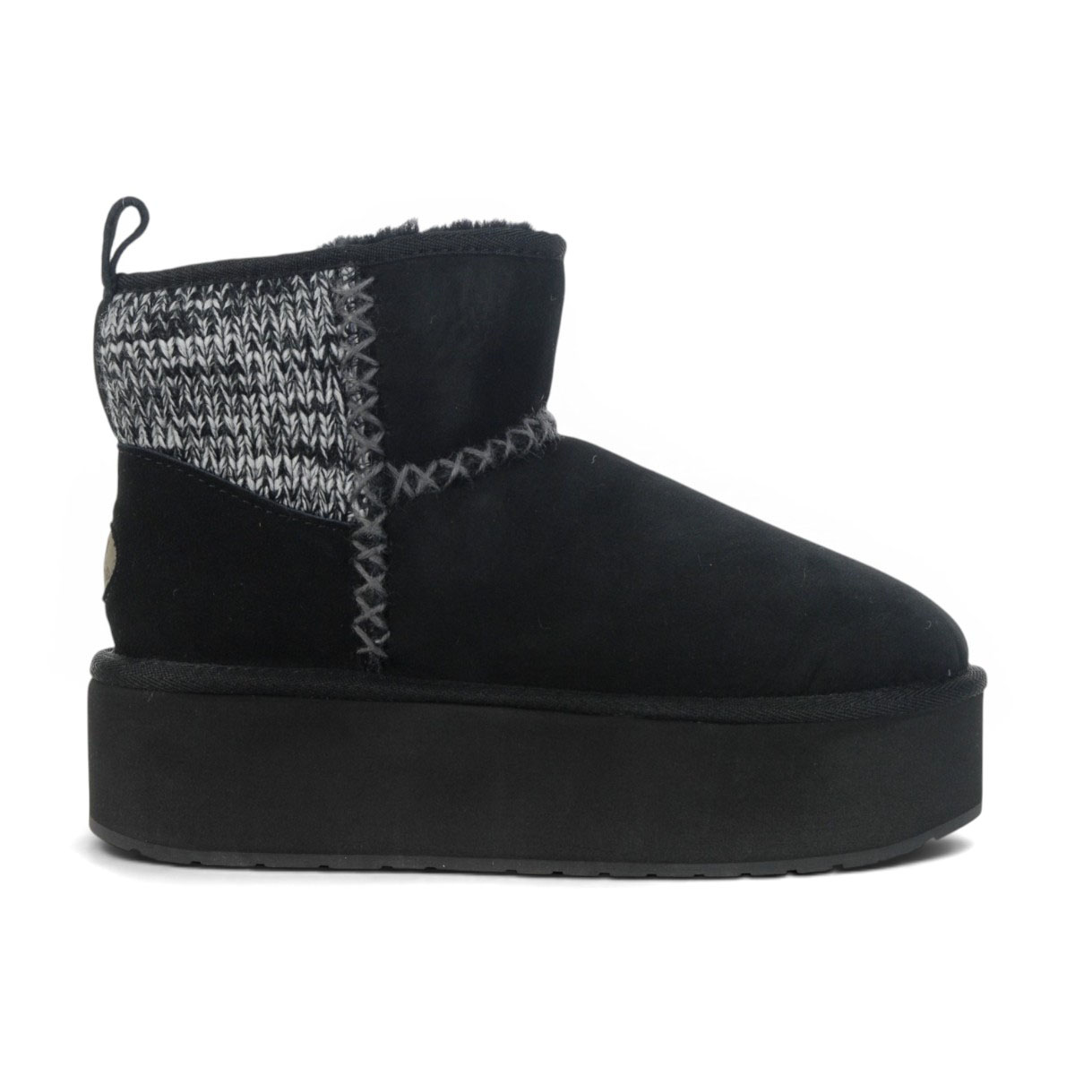 Bottines compensées noires Stinger Knit pour femmes d'Emu Australia W13143.BLAK