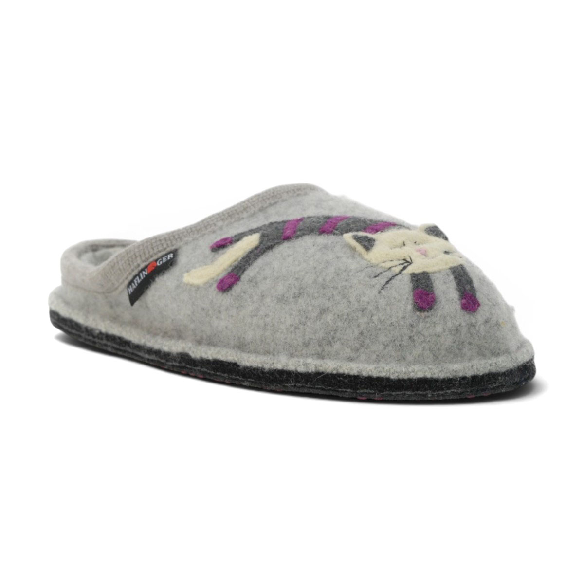 Haflinger Unisex Katze Silver Grey Slippers 313104.SILVERGREY - Image 2