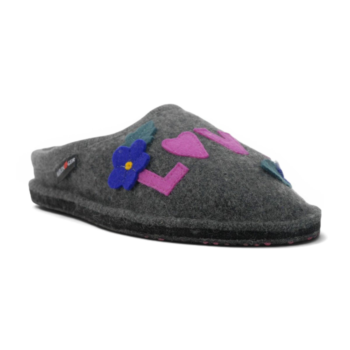 Haflinger Unisex Love And Peace Grey Slippers 313093.GREY - Image 2