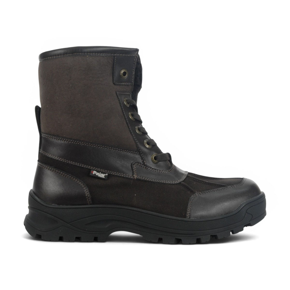 Bottes d'hiver Pajar Clermont G pour homme, en daim marron foncé avec semelles antidérapantes