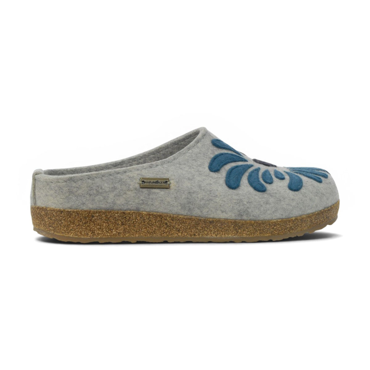 Haflinger Unisex Blooming Silver Grey Slippers 731087.SILVERGREY
