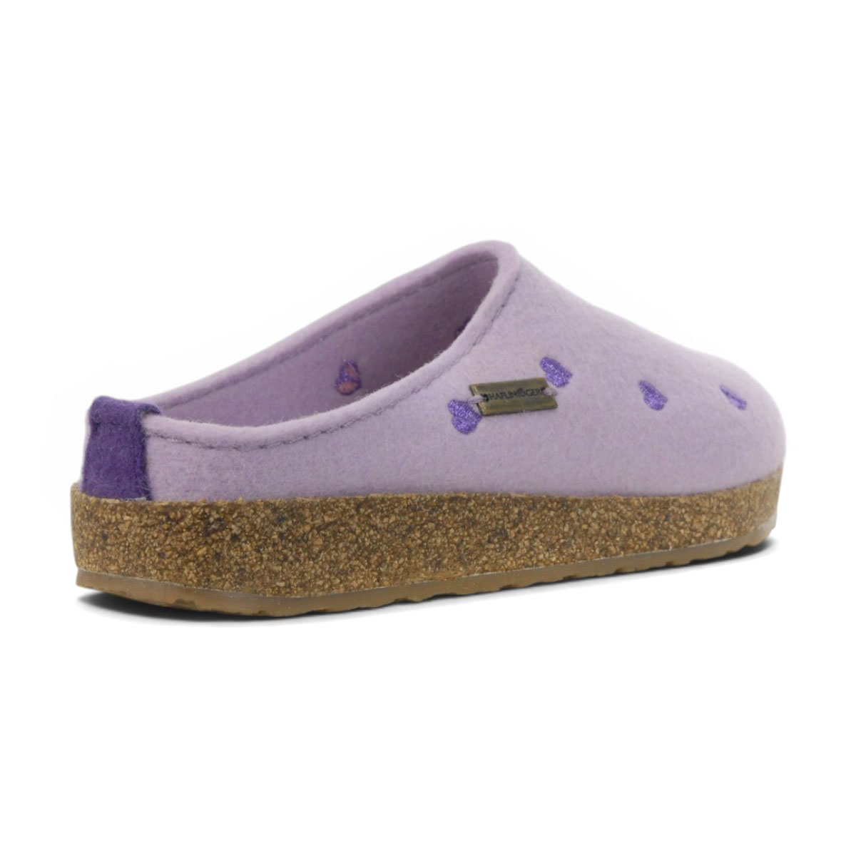 Haflinger Unisex Cuoricini Lilac Slippers 741031.LILAC - Image 3