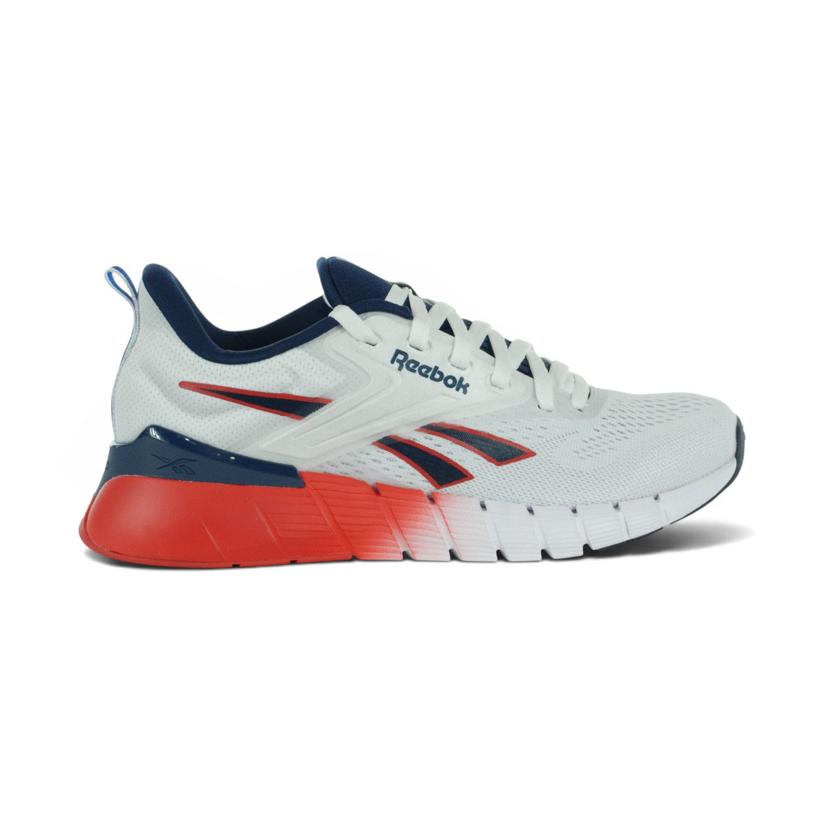 Chaussures d'entraînement Reebok Nano Gym pour homme, blanches/marines/rouges, référence 100246310