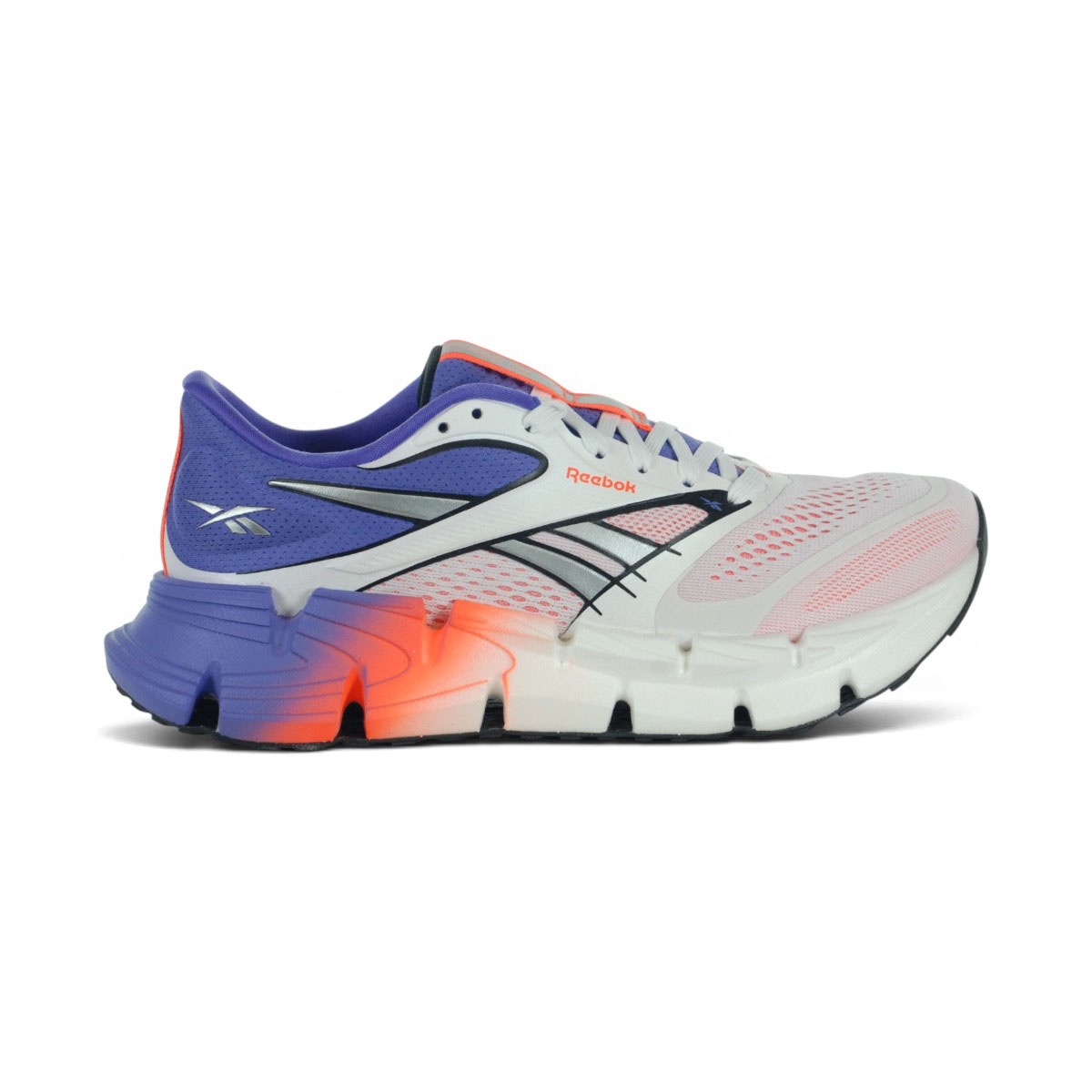 Chaussures de course Reebok Floatzig 2 pour femmes, blanches/violet royal/orange vif, référence 100225508