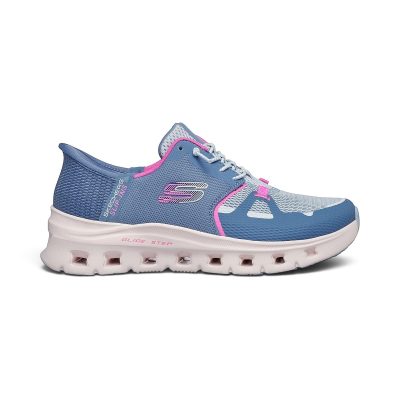 Chaussures de travail Skechers pour femmes, modèle Glide-Step Pro-Edrura, couleur ardoise/rose, antidérapantes, référence 108261.SLTP