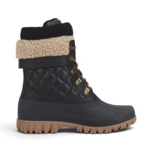 Bottes d'hiver noires matelassées Creek pour femmes de Cougar Shoes