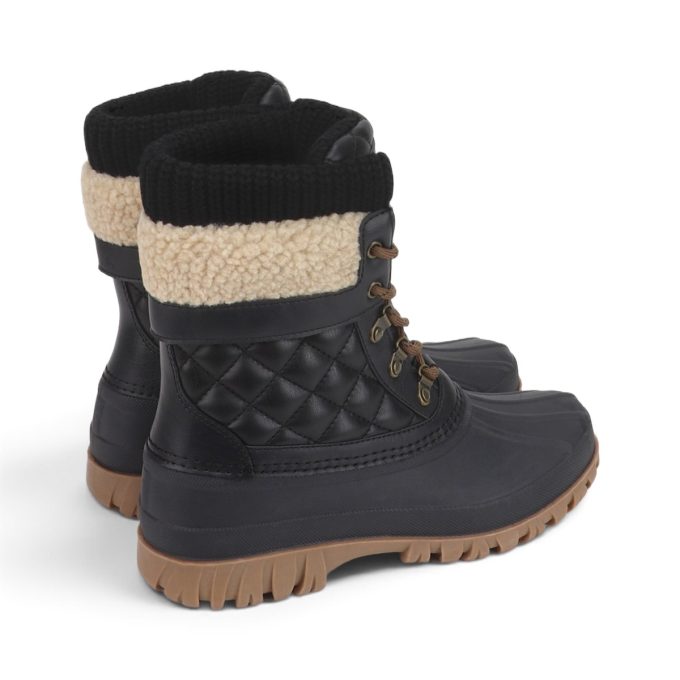 Bottes d'hiver noires matelassées Creek pour femmes de Cougar Shoes