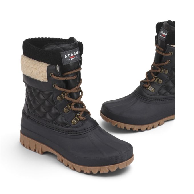 Bottes d'hiver noires matelassées Creek pour femmes de Cougar Shoes