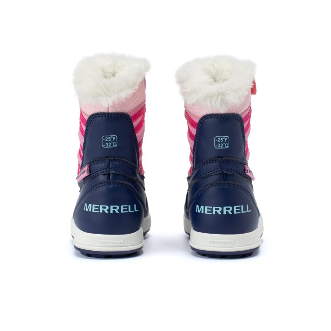 Bottes d'hiver imperméables Merrell Snow Bank 5.0 pour tout-petits, bleu marine/rose, MF25FF7