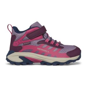 Chaussures imperméables Merrell Moab Speed 2 Mid A/C Berry/Navy pour enfants (grandes tailles) MK167544