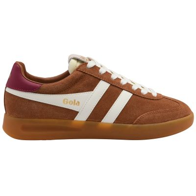 Baskets Gola Cyclone pour femmes, couleur ambre/blanc cassé/cerise/gomme CLB762TW