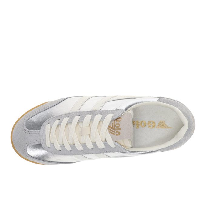 Gola Women's Firefly Metallic Silver/Off White Sneakers CLB858JW - Image 4
