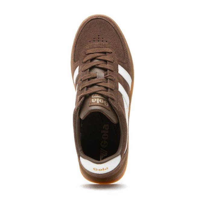 Gola Women's Grandslam Suede Otter/Off White/Gum Sneakers CLA589TW - Image 4