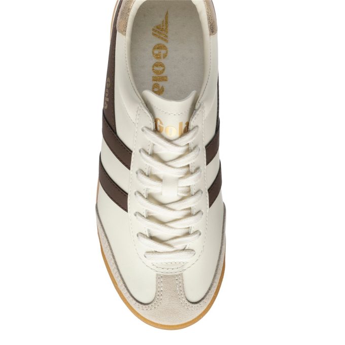 Gola Women's Torpedo Leather Off White/Dark Brown/Gold Sneakers CLB622WT - Image 4