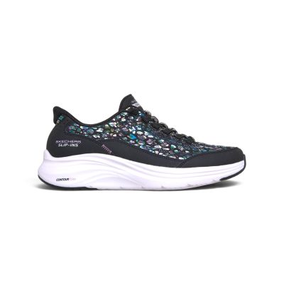 Baskets Skechers Slip-Ins Contour Foam pour femme - Confortables et lumineuses, coloris Noir/Multicolore 150844.BKMT