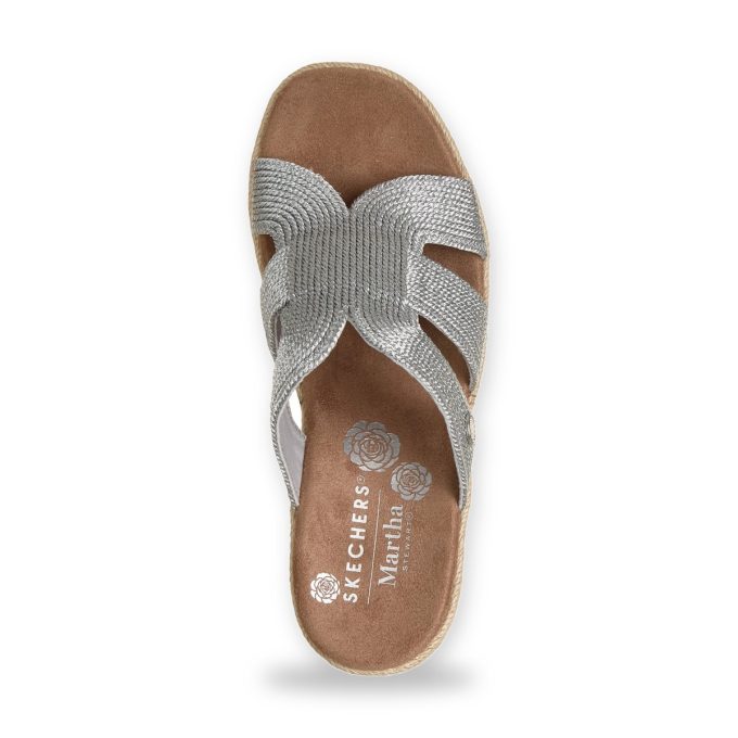 Skechers Martha Stewart Women's Iris - Unstoppable Silver Wedge Sandals 163578.SIL - Image 4