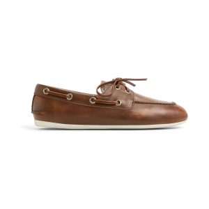Sperry Women's Slim Tan Distressed Leather Boat Shoes 13933909