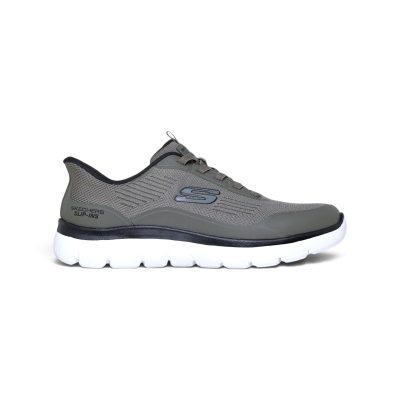 Skechers Slip-Ins Summits pour homme - Baskets Leyter Olive/Noir 233047.OLBK