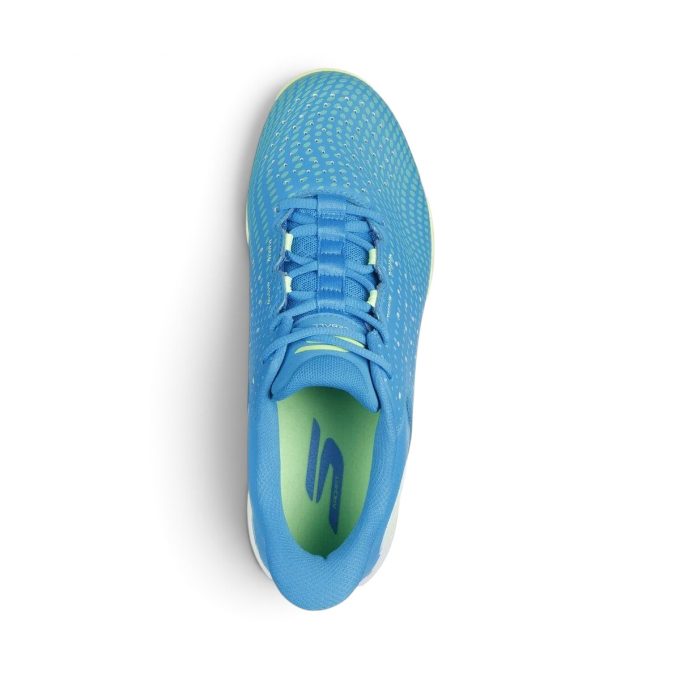 Chaussures de pickleball Skechers Viper Court Reload pour homme, coupe décontractée, bleu/citron vert, référence 246101.BLLM