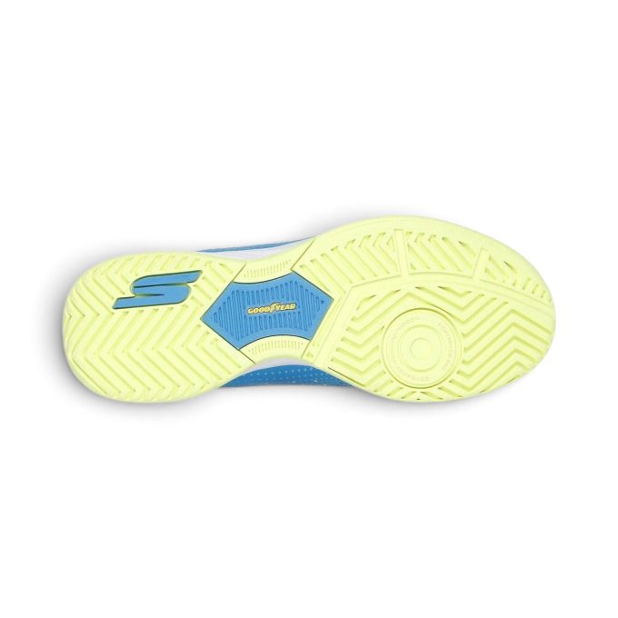 Chaussures de pickleball Skechers Viper Court Reload pour homme, coupe décontractée, bleu/citron vert, référence 246101.BLLM