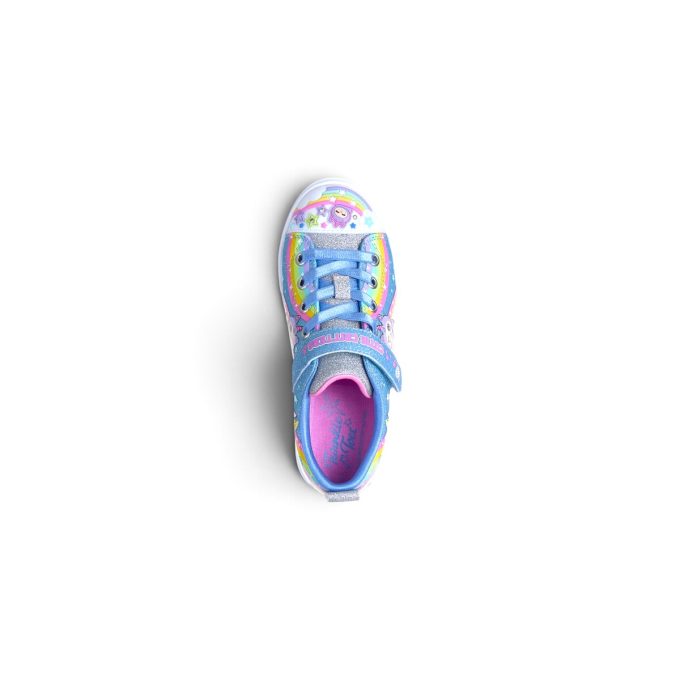 Skechers Little Kids Twinkle Toes Twinkle Sparks - Rainbow Critters Blue/Multi Light-Up Sneakers 314475L.BLMT - Image 4