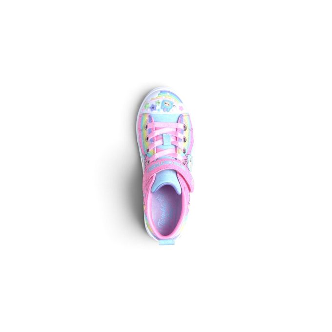 Skechers Little Kids Twinkle Toes Twinkle Sparks - Rainbow Critters Pink/Multi Light-Up Sneakers 314475L.PKMT - Image 4