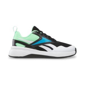 Reebok Kids Nano Play Black/Green Glow/Future Cyan Slip-On Sneakers 100231995