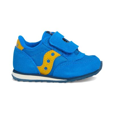 Baskets Saucony Baby Jazz pour tout-petits, fermeture velcro, bleues et jaunes SL267994