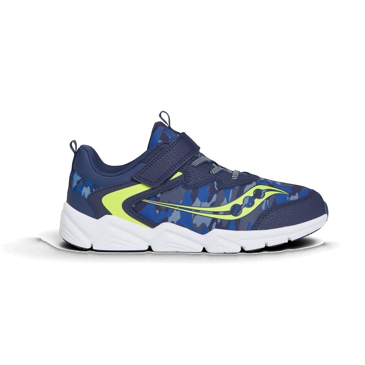 Saucony Big Kids Flash LE Navy/Lime Sneakers SYF25JJ2