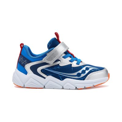 Saucony Big Kids Flash LE Navy/Silver Sneakers SY126F05
