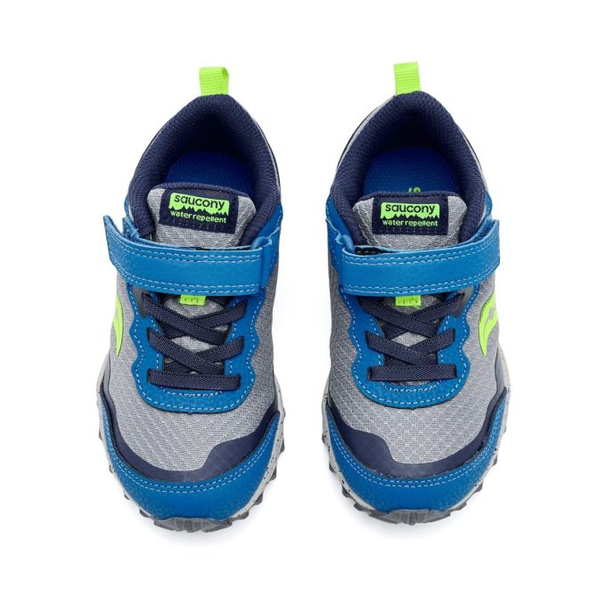 Saucony Big Kids Peregrine KDZ A/C Shield Grey/Blue Trail Running Shoes SY126G03