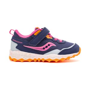 Chaussures de trail Saucony Peregrine KDZ A/C Shield pour enfants (bleu marine/rose) SY126G04