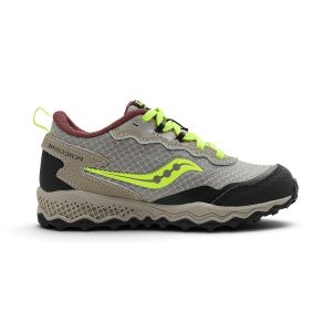Chaussures de trail Saucony Peregrine KDZ Shield pour enfants (large) sable/noir SY126G01