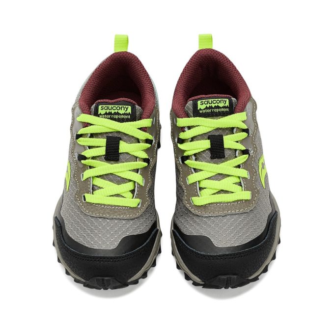 Chaussures de trail Saucony Peregrine KDZ Shield pour enfants (large) sable/noir SY126G01