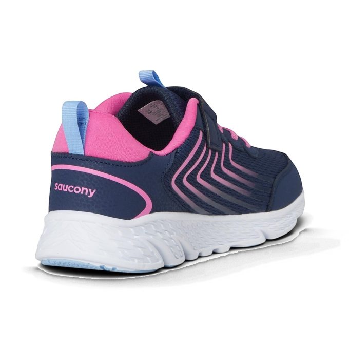 Saucony Big Kids Wind 3.0 A/C Navy/Pink Sneakers SYF25HH2