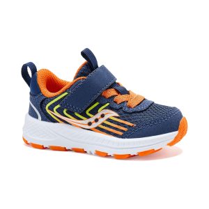 Baskets Saucony Wind 3.0 Jr A/C pour tout-petits, bleu marine/orange SL126A01