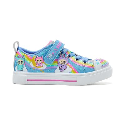 Skechers Little Kids Twinkle Toes Twinkle Sparks - Rainbow Critters Blue/Multi Light-Up Sneakers 314475L.BLMT
