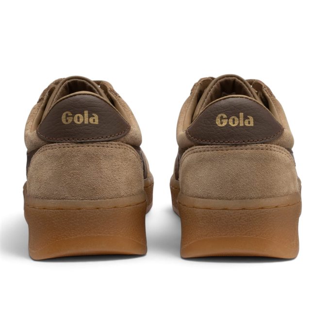 Gola Women's Grandslam Suede Light Caramel/Dark Brown/Gum Sneakers CLA589CT - Image 4