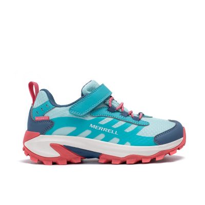 Merrell Big Kids Moab Speed 2 Low A/C Turquoise/Coral Waterproof Shoes MK167547