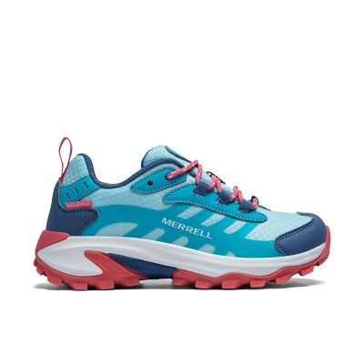 Merrell Big Kids Moab Speed 2 Low Turquoise/Coral Waterproof Shoes MK167552