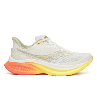Saucony Men's Endorphin Speed 5 Ivory/Fire Running Shoes S21007-142, S21008-142